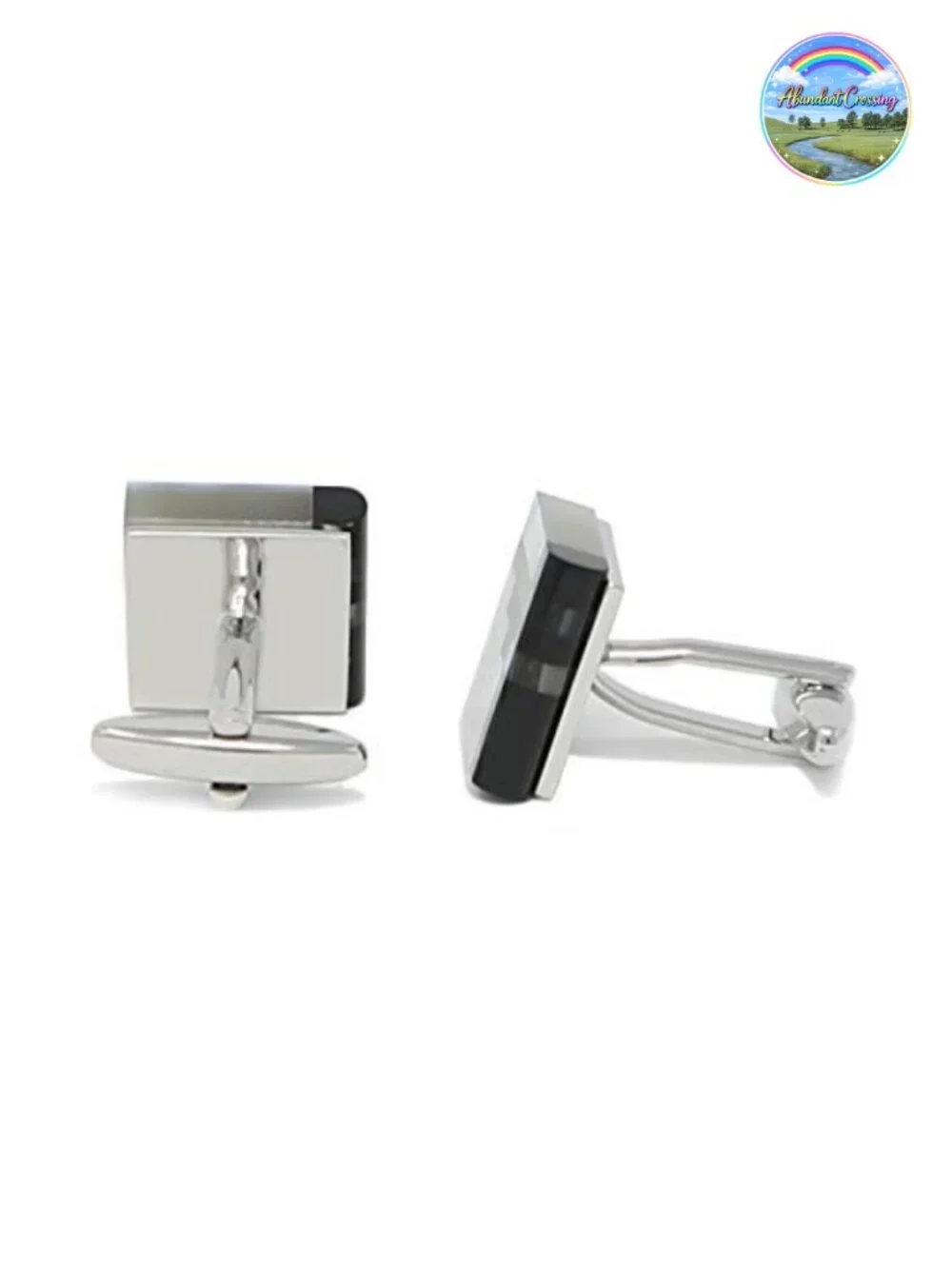 Genuine Onyx Mother of Pearl Cufflinks Men Classic Cuff Links with Box